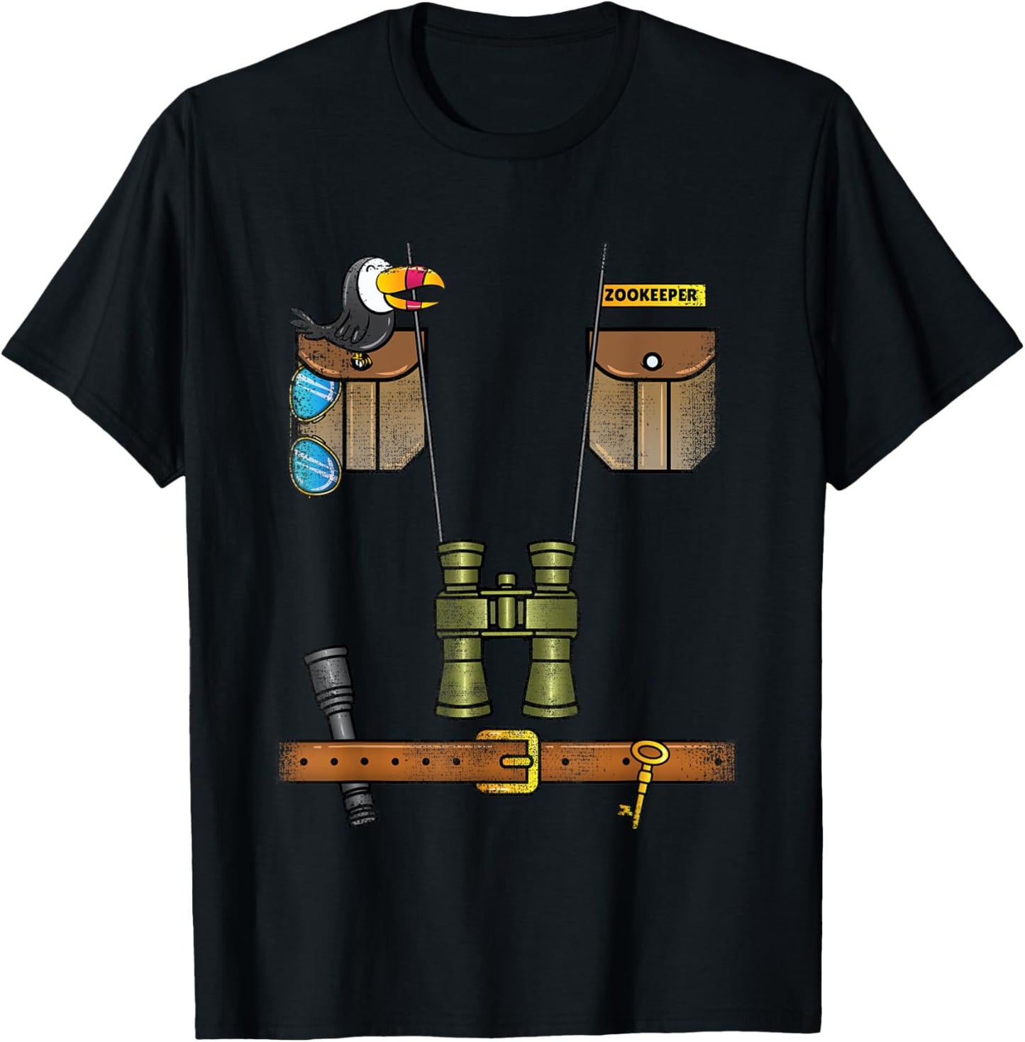 Safari Zookeeper Costume Halloween T-Shirt - T-Shirt | Black