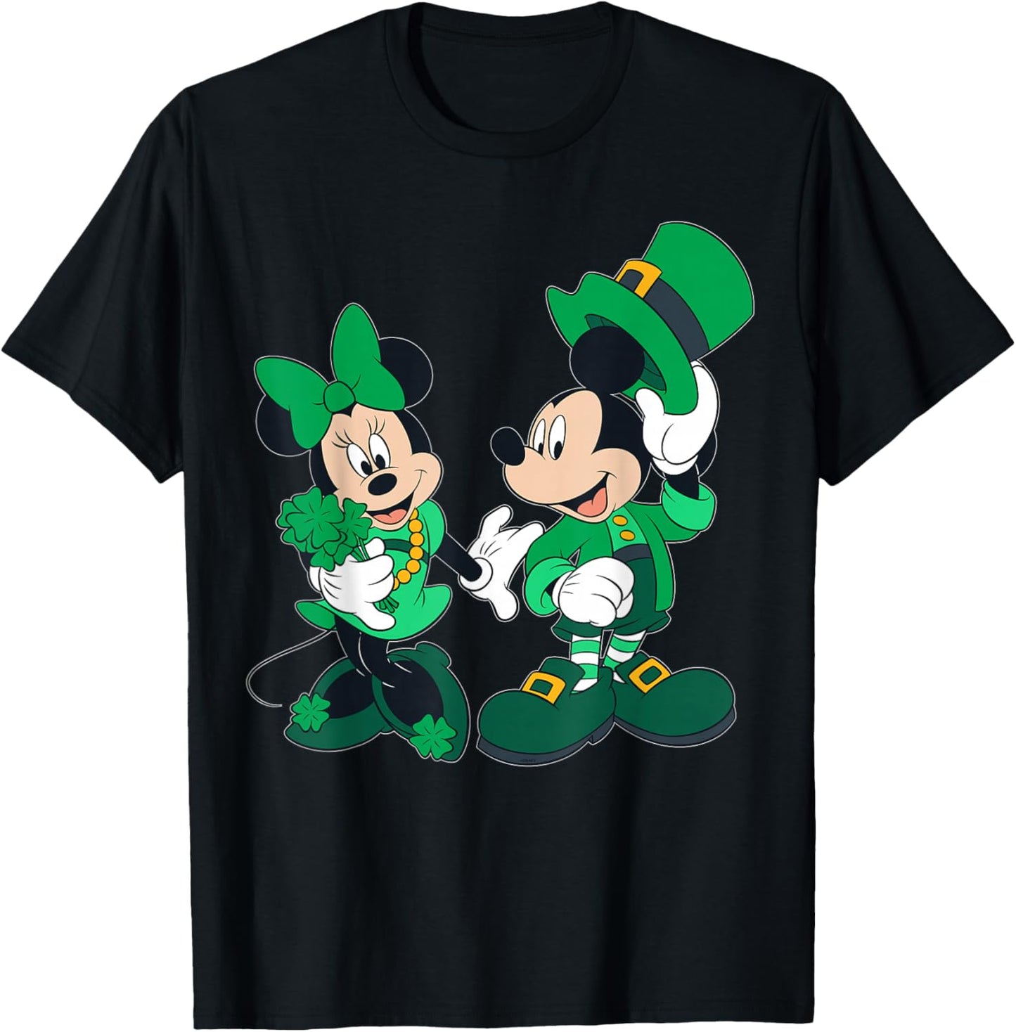Disney Green Leprechaun Mickey & Minnie St. Patrick's Day T-Shirt - T-Shirt | Black