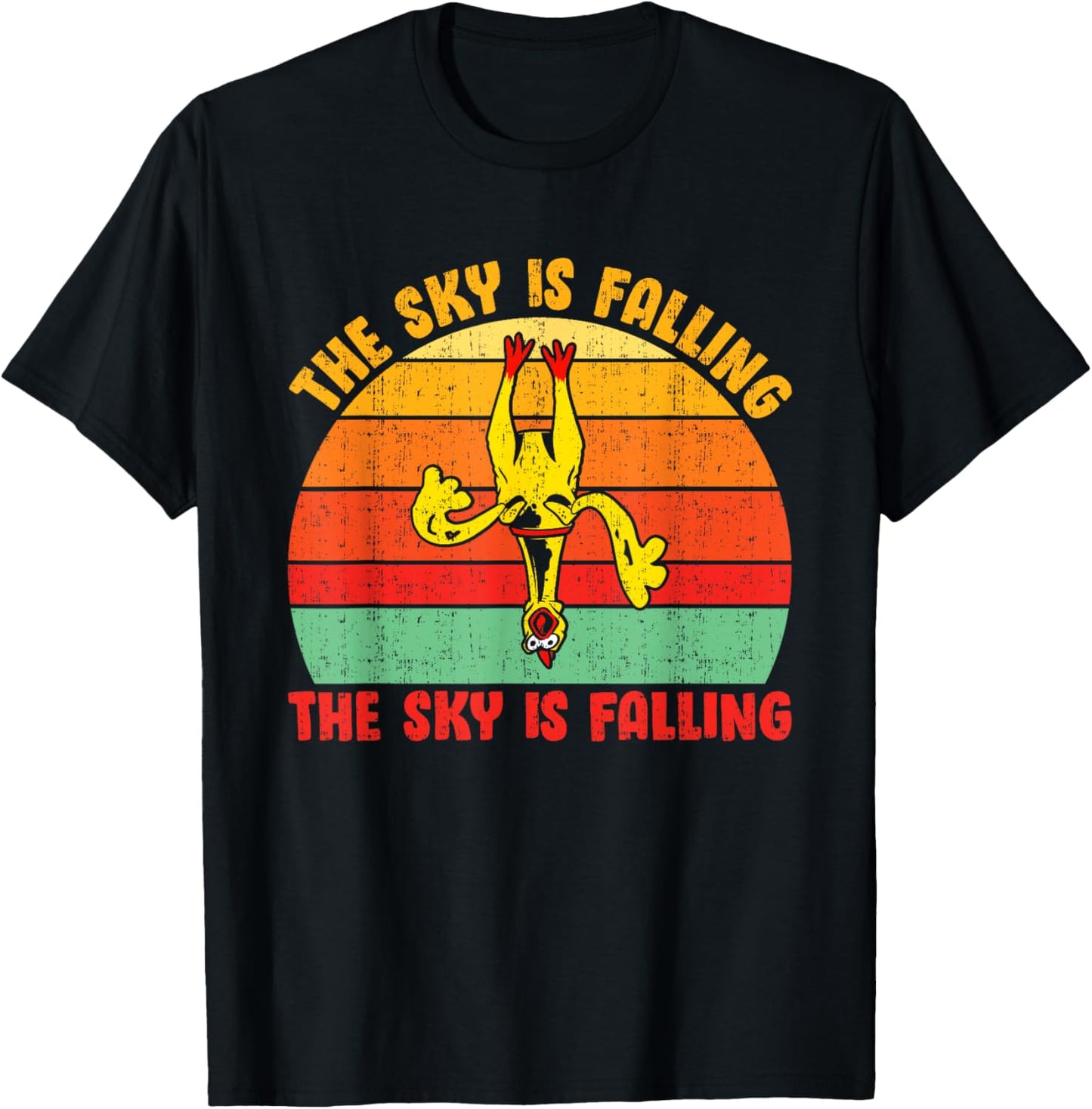 The Sky Is Falling The Sky Is Falling Funny Rubber Chicken T-Shirt - T-Shirt | Black