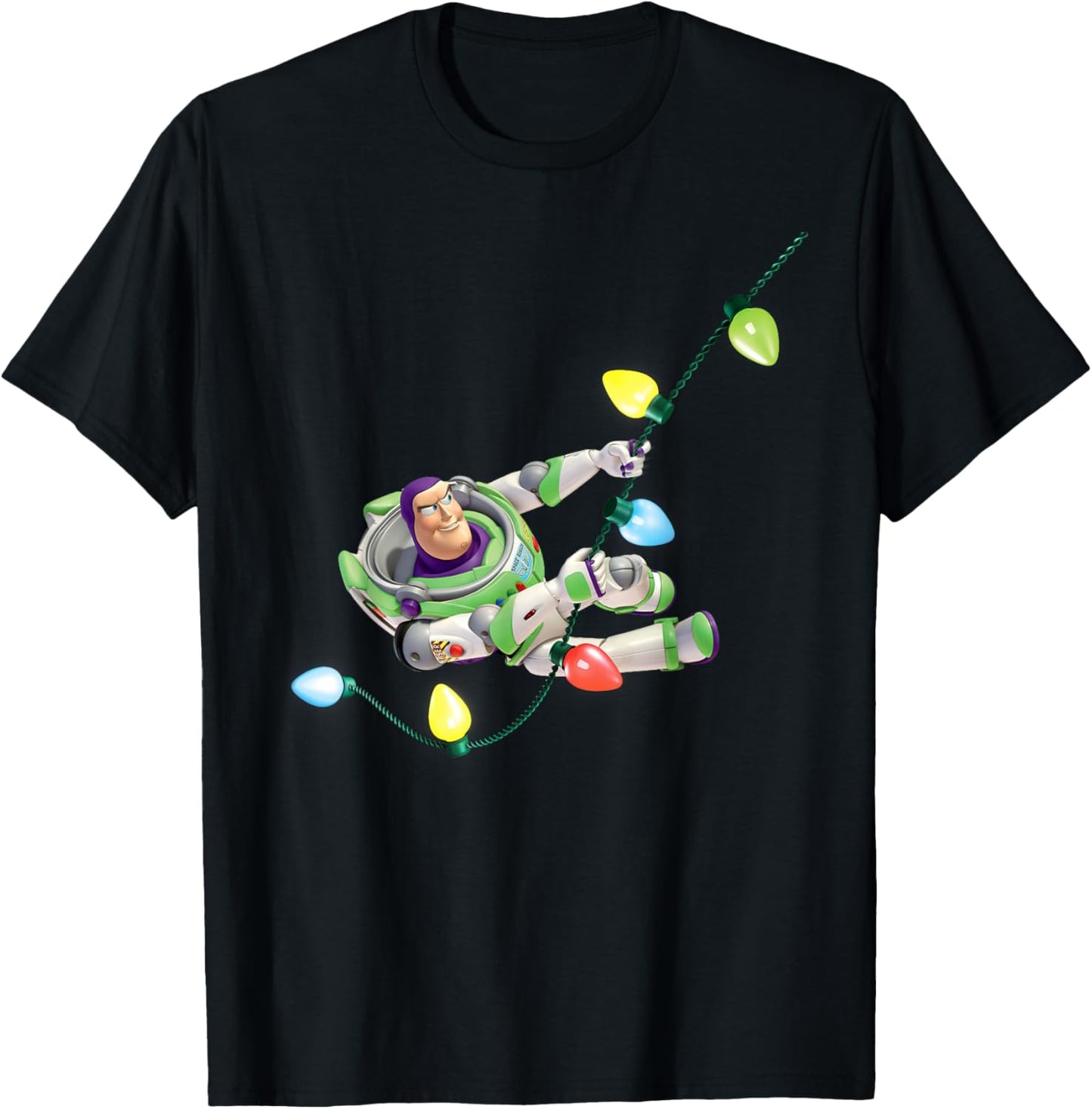 Disney Pixar Toy Story Buzz Lightyear Christmas Lights T-Shirt - T-Shirt | Black