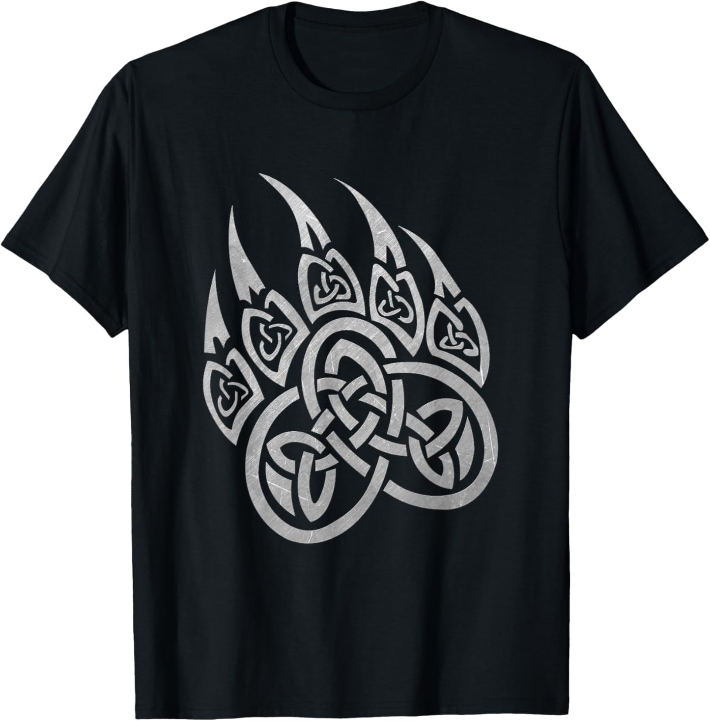 Fenrir The Norse Wolf Shirts & Gifts Viking Bear Paw Tribal Celtic Knot T-Shirt - T-Shirt | Black