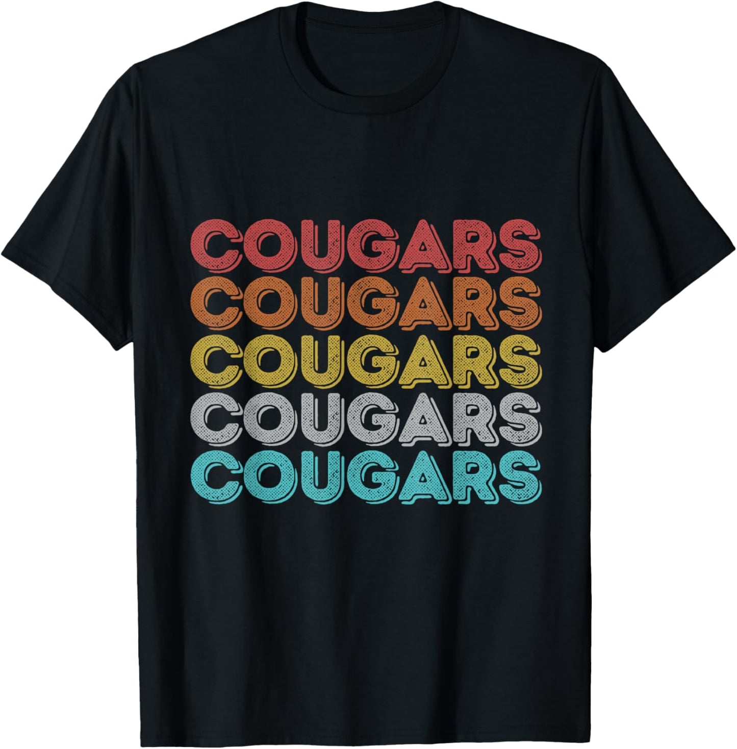 Vintage Retro Cougars T-Shirt - T-Shirt | Black
