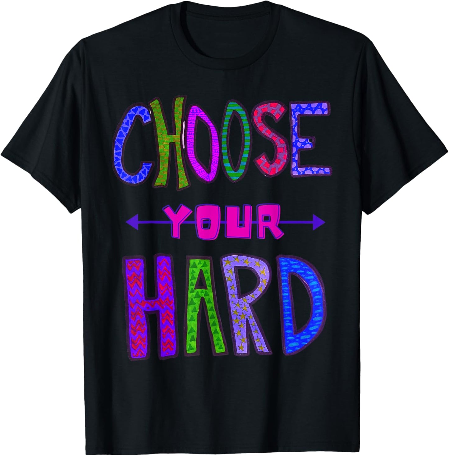 Cute Women's fitness or motivational Choose your Hard top T-Shirt - T-Shirt | Black