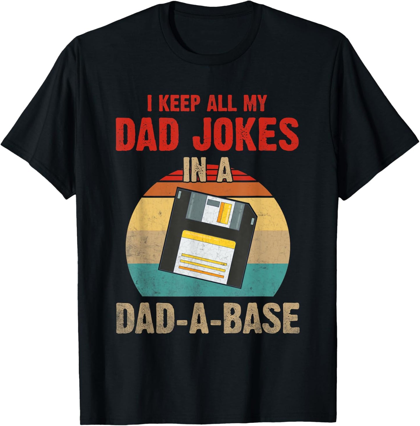 Funny Retro Dad Fathers Day Vintage Jokes Database for kids T-Shirt - T-Shirt | Black