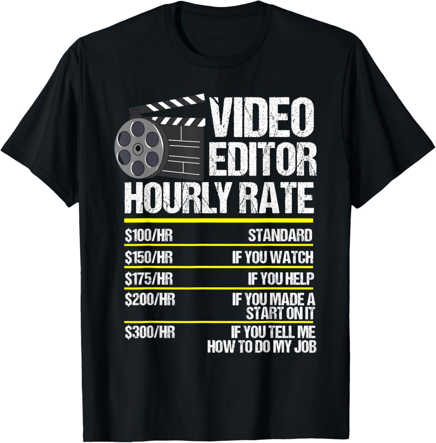 Video Editing Film Making video editor videographer T-Shirt - T-Shirt | Black