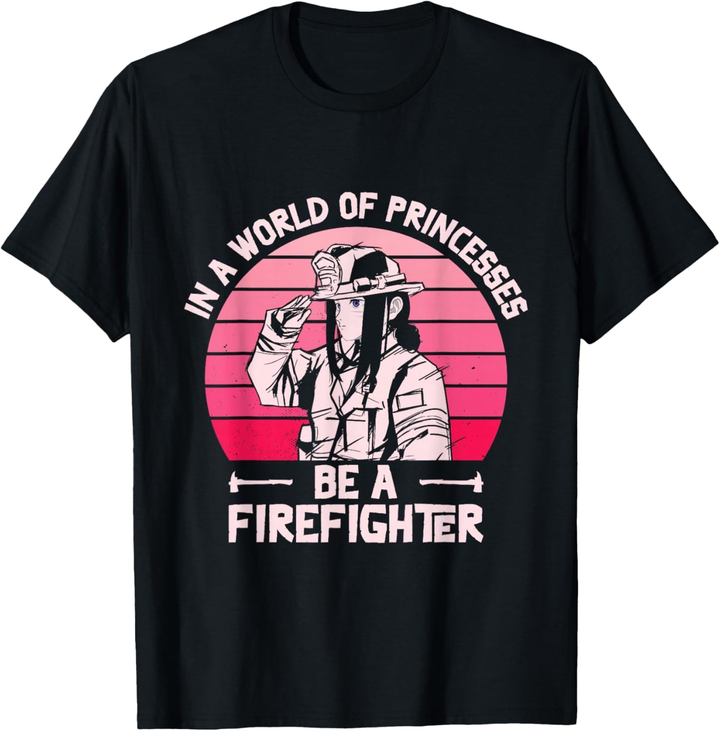 Firefighting Women Rescuer Fireman Firefighter Girl T-Shirt - T-Shirt | Black