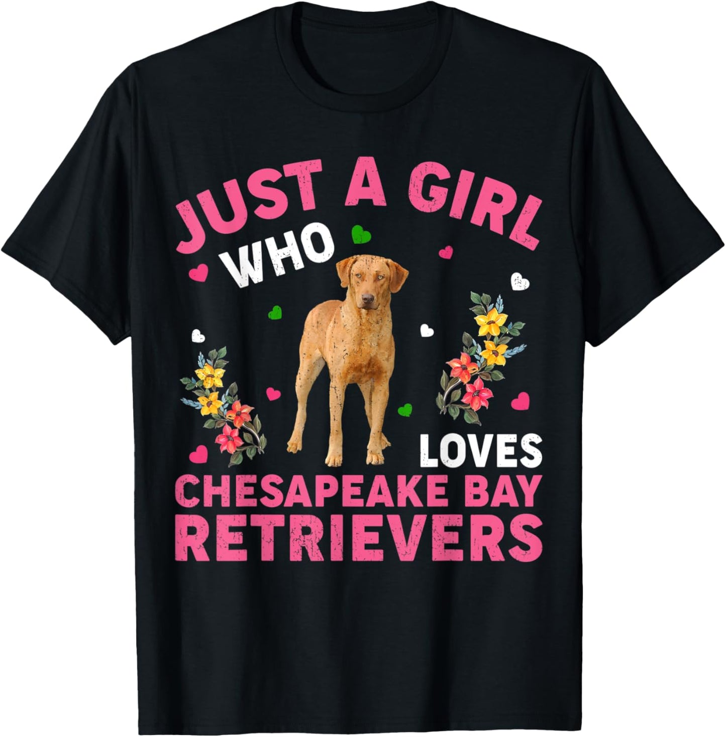 Dog Lover Just A Girl Who Loves Chesapeake Bay Retrievers T-Shirt - T-Shirt | Black