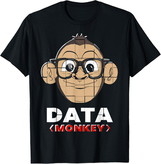 Data Monkey Data Evaluator Code Programmer T-Shirt - T-Shirt | Black