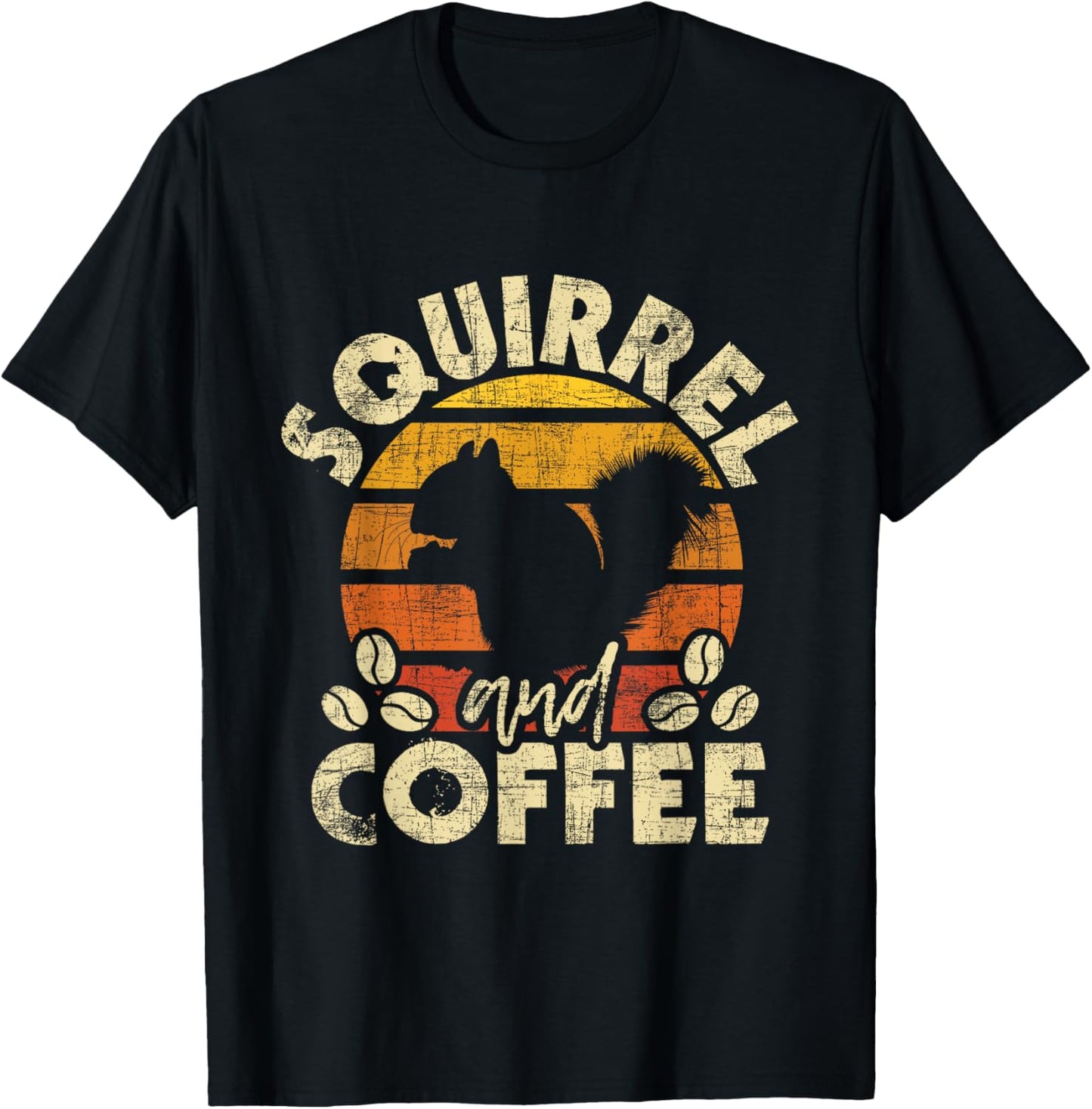Squirrel And Coffee - Squirrel Lover Whisperer Animal Lover T-Shirt - T-Shirt | Black