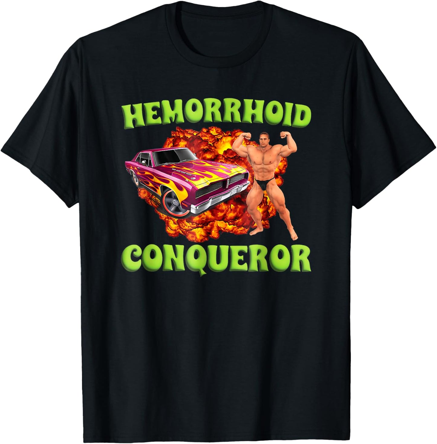 Hemorrhoid Conqueror Funny Oddly Specific Dank Meme T-Shirt - T-Shirt | Black