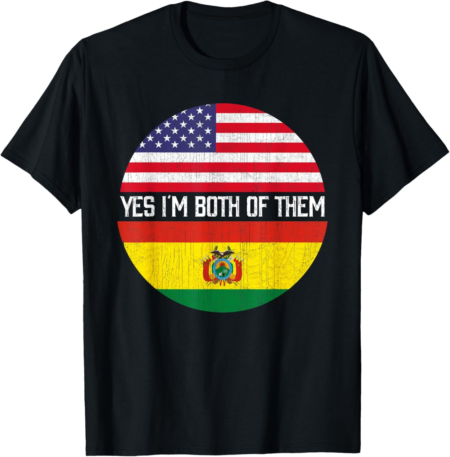 Half American Half Bolivian USA Flag Family Heritage Kids Men T-Shirt - T-Shirt | Black