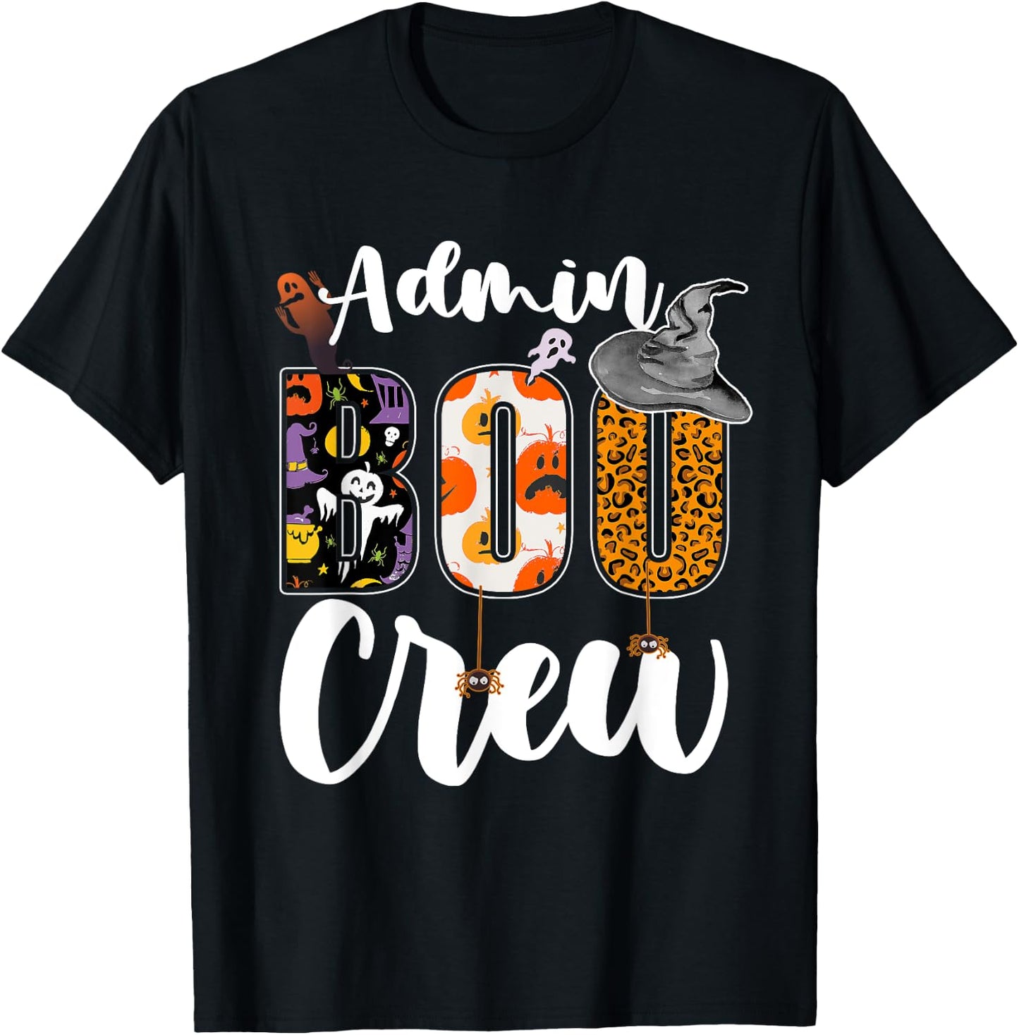Admin Boo Crew Halloween Matching Administrator Funny T-Shirt - T-Shirt | Black
