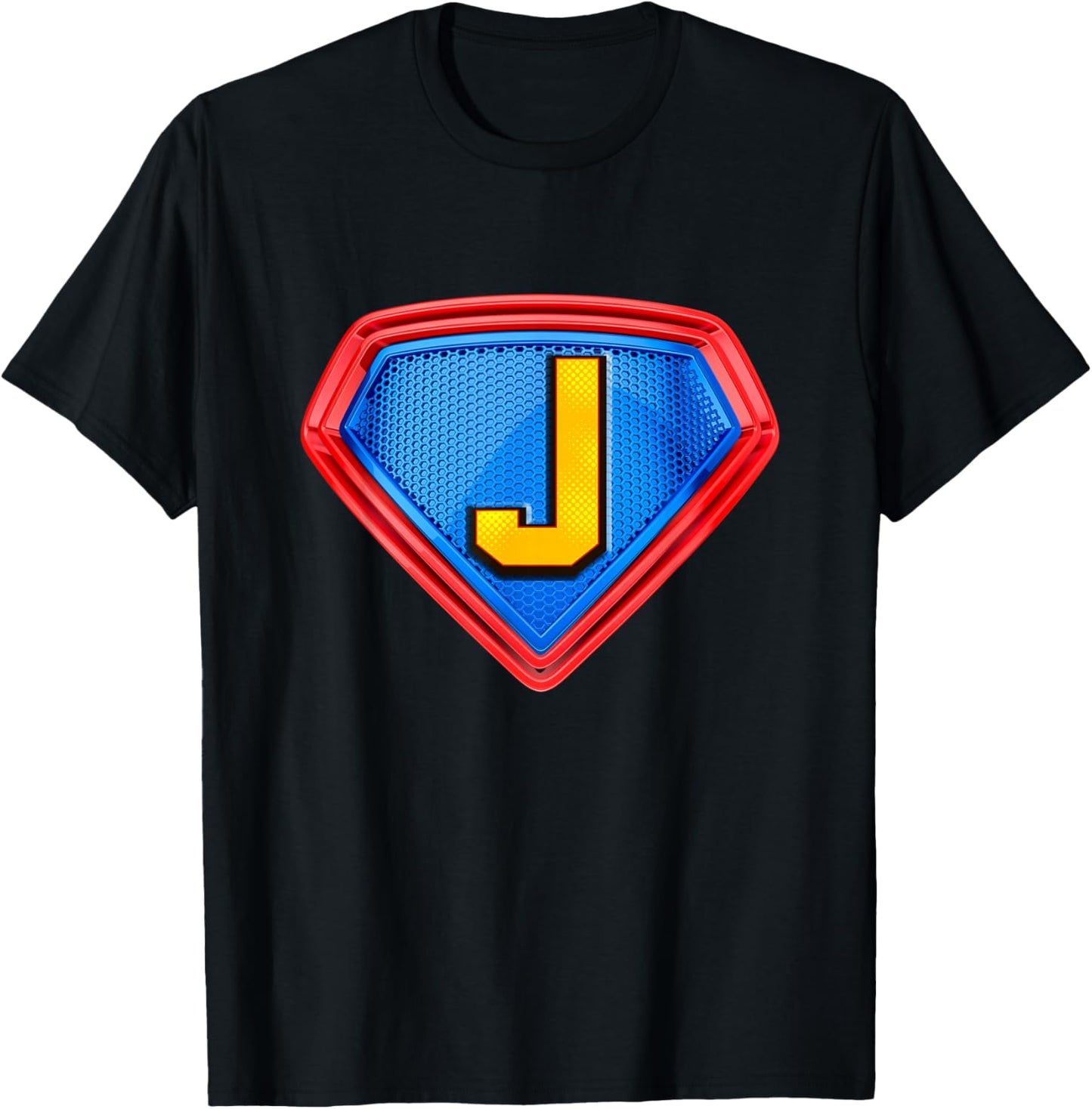 Cool Super J Alphabet Cute Initial Monogram Letter J Graphic T-Shirt - T-Shirt | Black