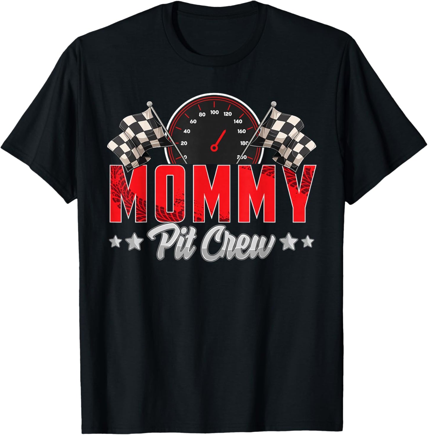 Race Car Birthday Party Racing Family Mommy Pit Crew Small T-Shirt - T-Shirt | Black