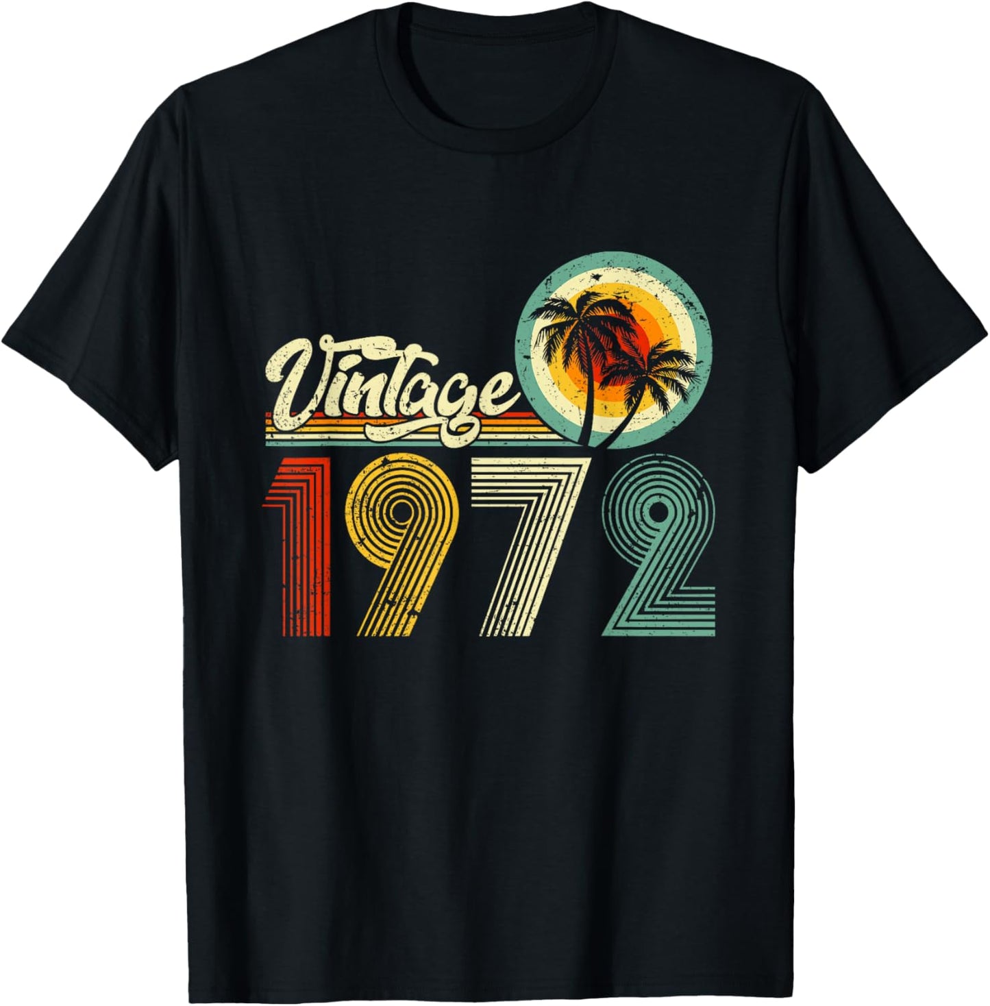 50 Year Old Gift Men Women Vintage 1972 50th Birthday Retro T-Shirt - T-Shirt | Black