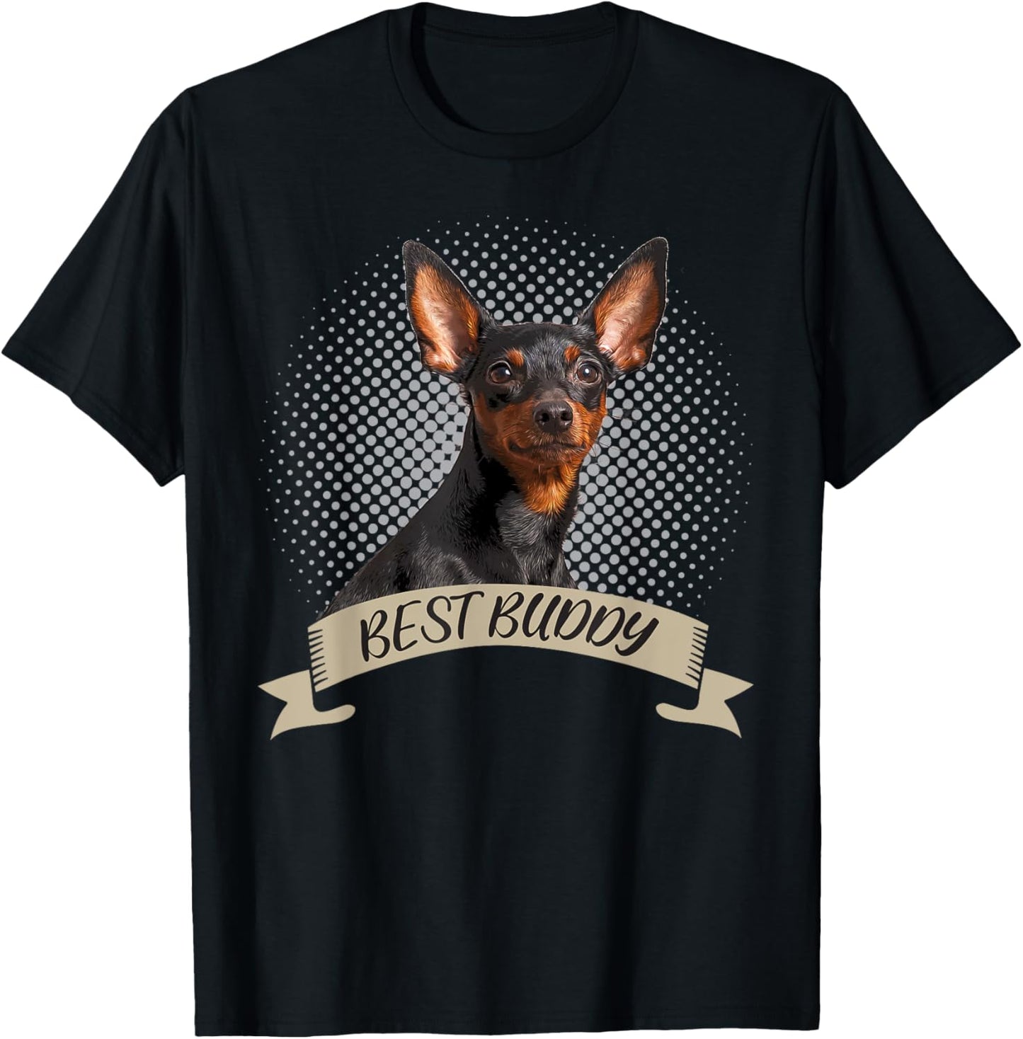 Miniature Pinscher Best Buddy Pet Portrait T-Shirt - T-Shirt | Black