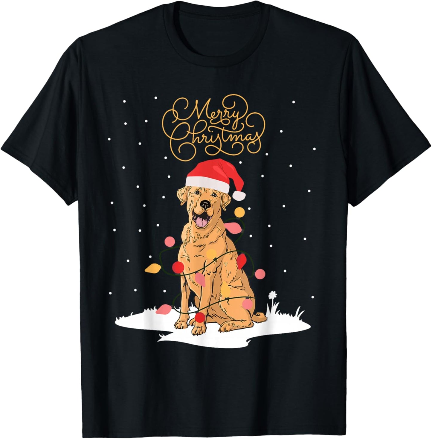 Labrador Retriever Merry Christmas Lab Xmas Labbi Christmas T-Shirt - T-Shirt | Black