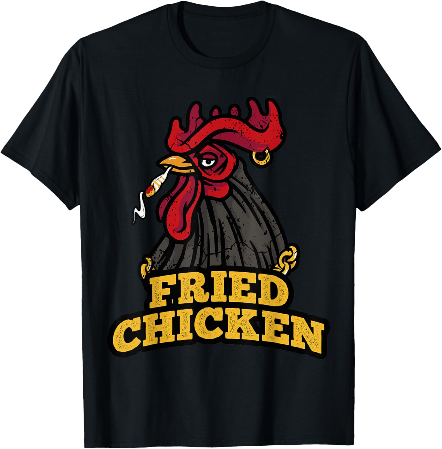 Marijuana Funny Stoner Weed Cannabis - Fried Chicken T-Shirt - T-Shirt | Black