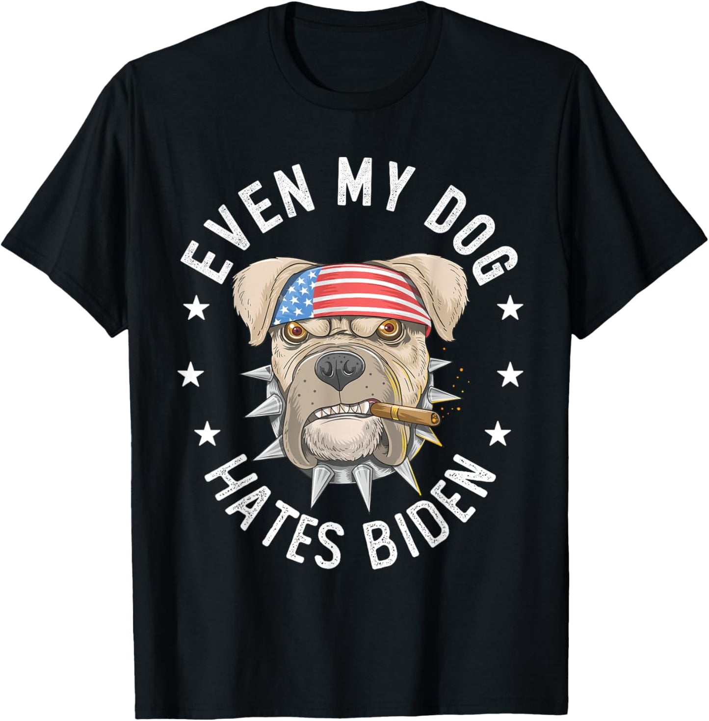 Vintage Anti Liberal Even My Dog Hates Biden Pit Bull Dog Women T-Shirt - T-Shirt | Black