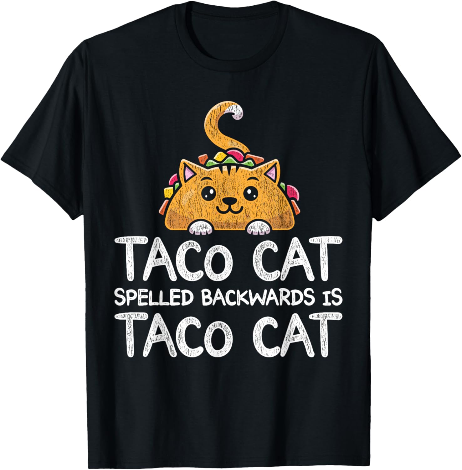 Funny Taco Cat Foodie Cat Animal Mexican Food Taco T-Shirt - T-Shirt | Black