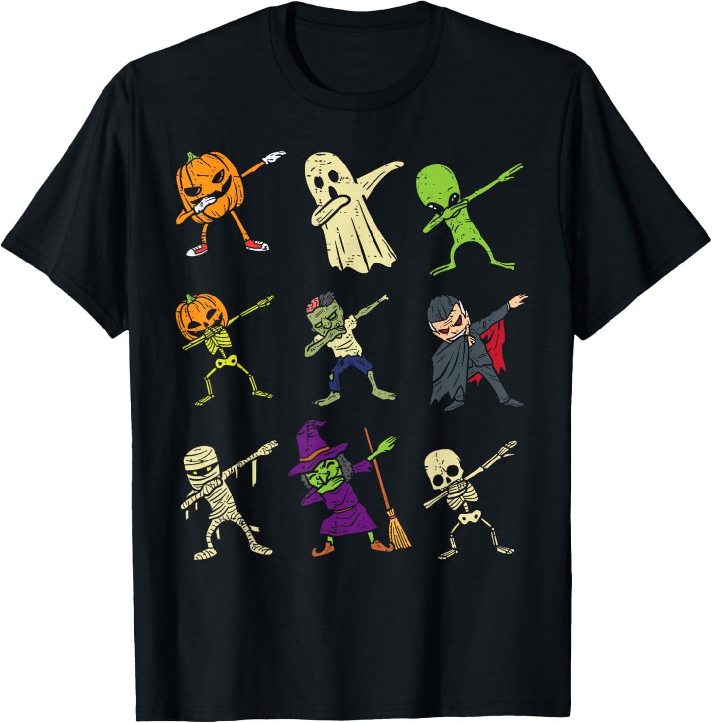 Dab Pumpkin Skeleton Ghost Alien Zombie Halloween Boys Kids T-Shirt - T-Shirt | Black