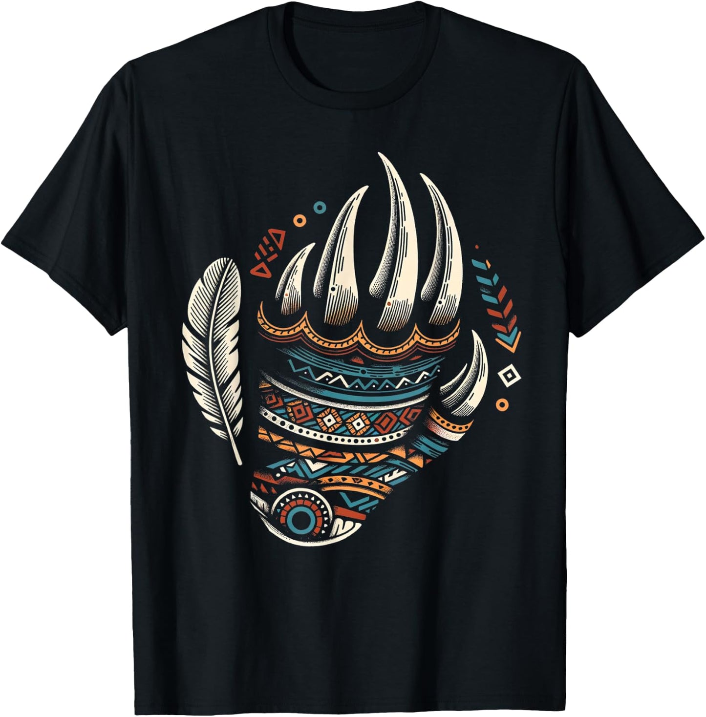 Native Heritage Month Proud Native American Bear Claws T-Shirt - T-Shirt | Black