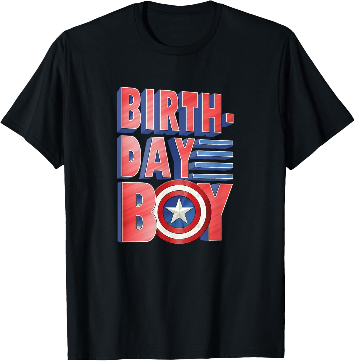 Marvel Avengers Captain America Birthday Boy T-Shirt - T-Shirt | Black