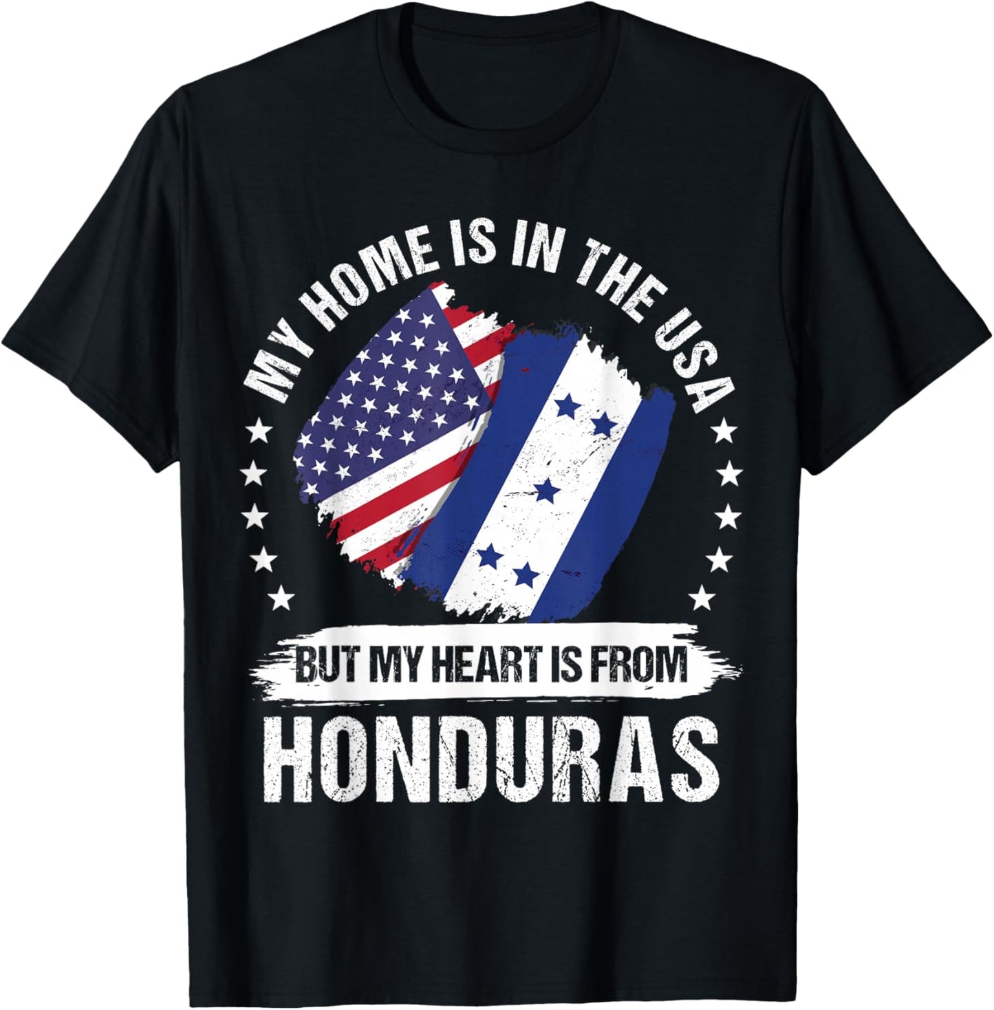 American Patriot Honduras Flag American Honduran Roots T-Shirt - T-Shirt | Black
