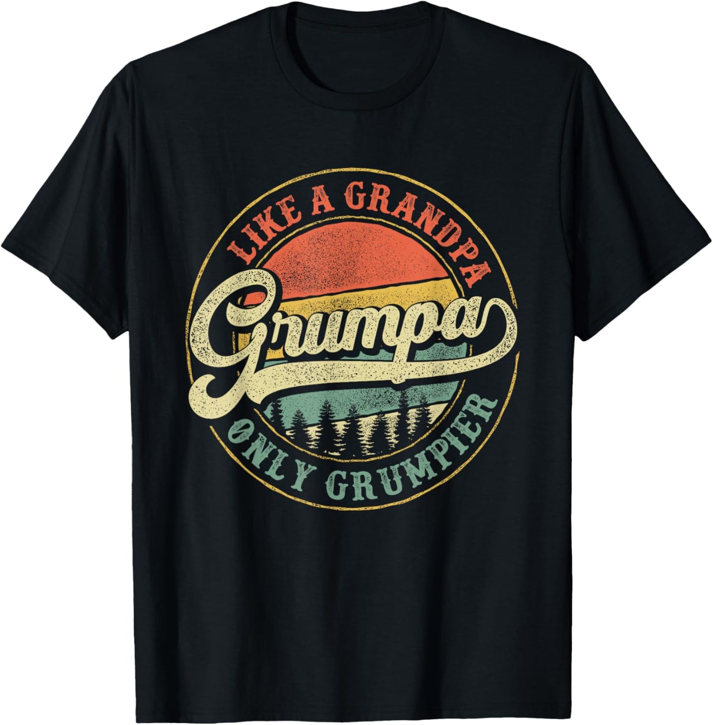 Grumpa Like a Grandpa Only Grumpier Retro Grumpa Definition T-Shirt - T-Shirt | Black