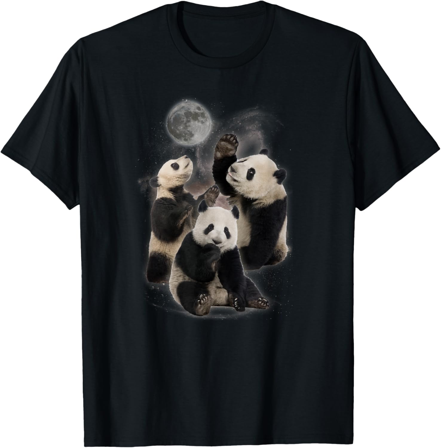 Howling at the Moon Shirt - Funny Panda Shirt - Panda Black T-Shirt - T-Shirt | Black