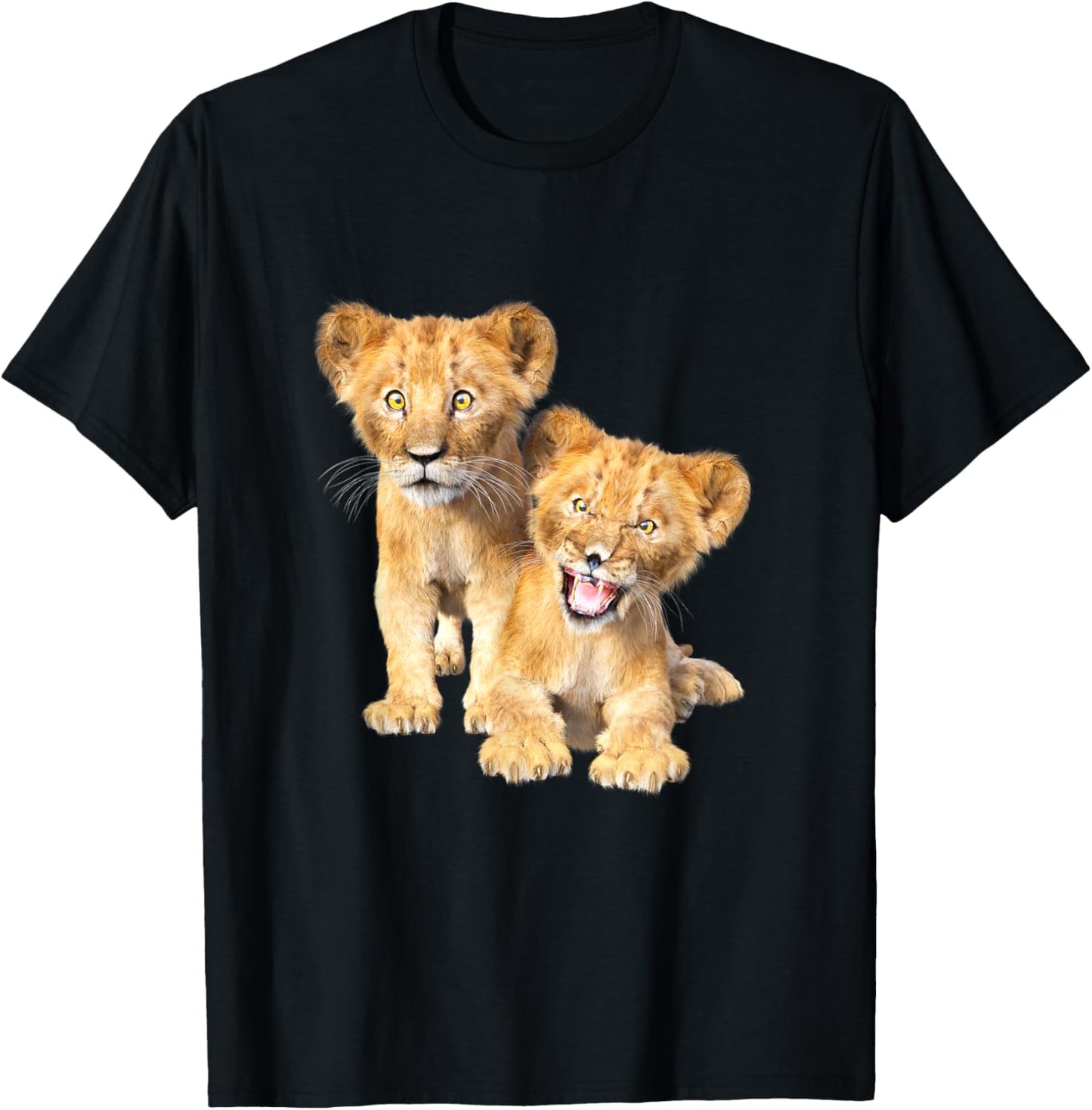 Lion, lion child, lion cub, sign lion T-Shirt - T-Shirt | Black