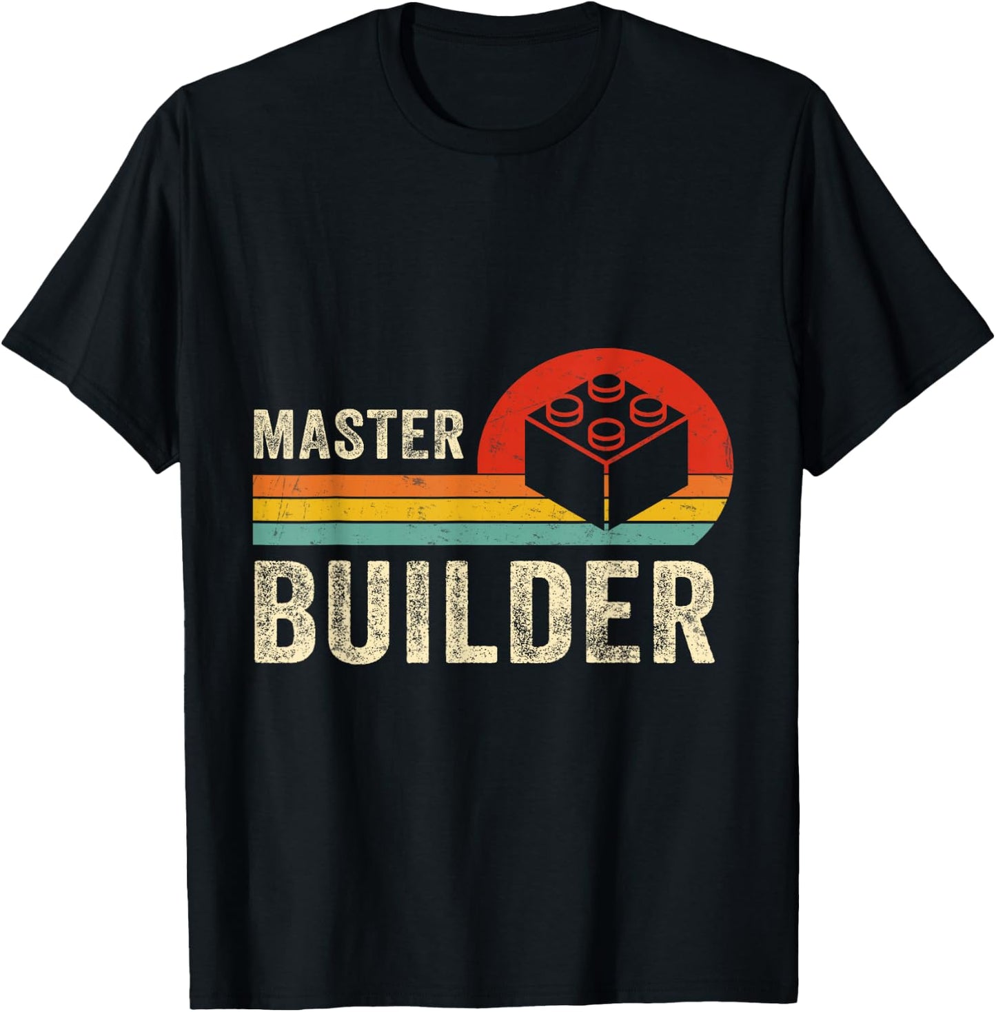 Master Builder Funny Building Blocks for Kids and Adults T-Shirt - T-Shirt | Black