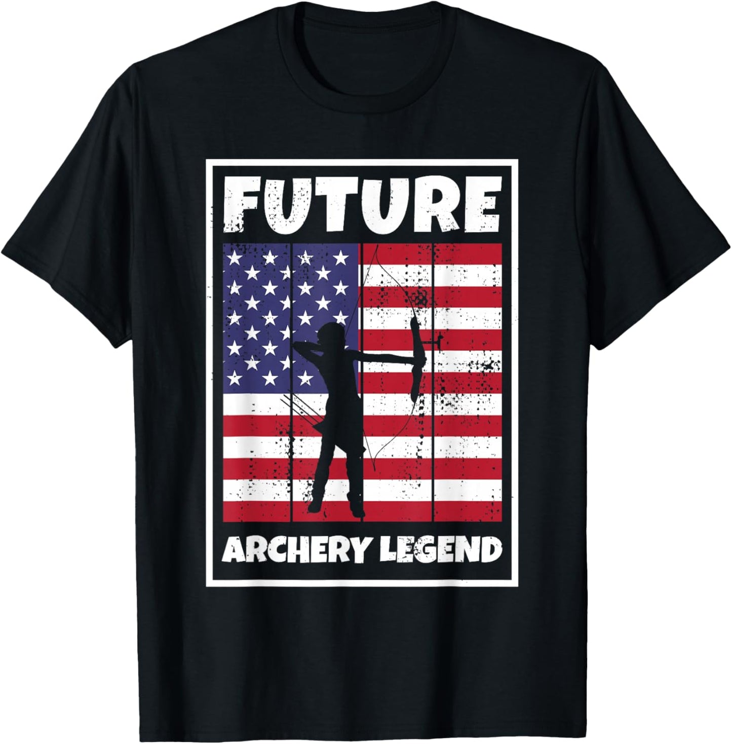 USA Archery Legend for Bow Hunting Kid Archer Youth Archery T-Shirt - T-Shirt | Black