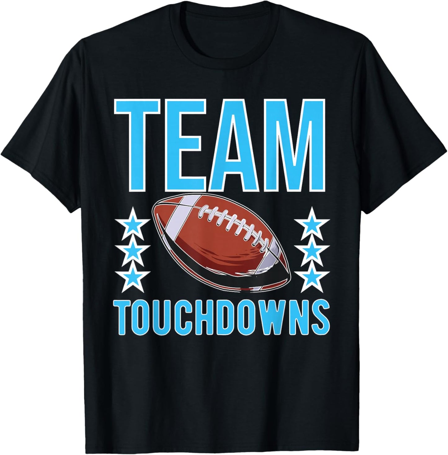 Cute Team Touchdowns gender reveal for mom and dad T-Shirt - T-Shirt | Black