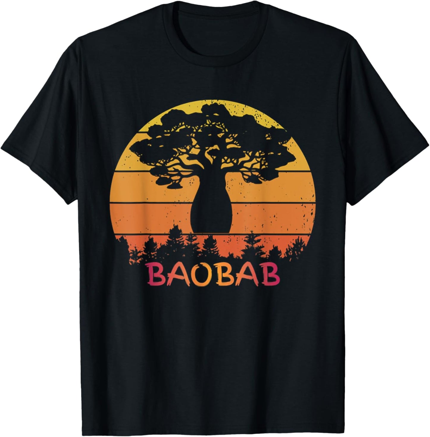 BaoBab Tree Love Nature Vintage Retro Style Funny T-Shirt - T-Shirt | Black