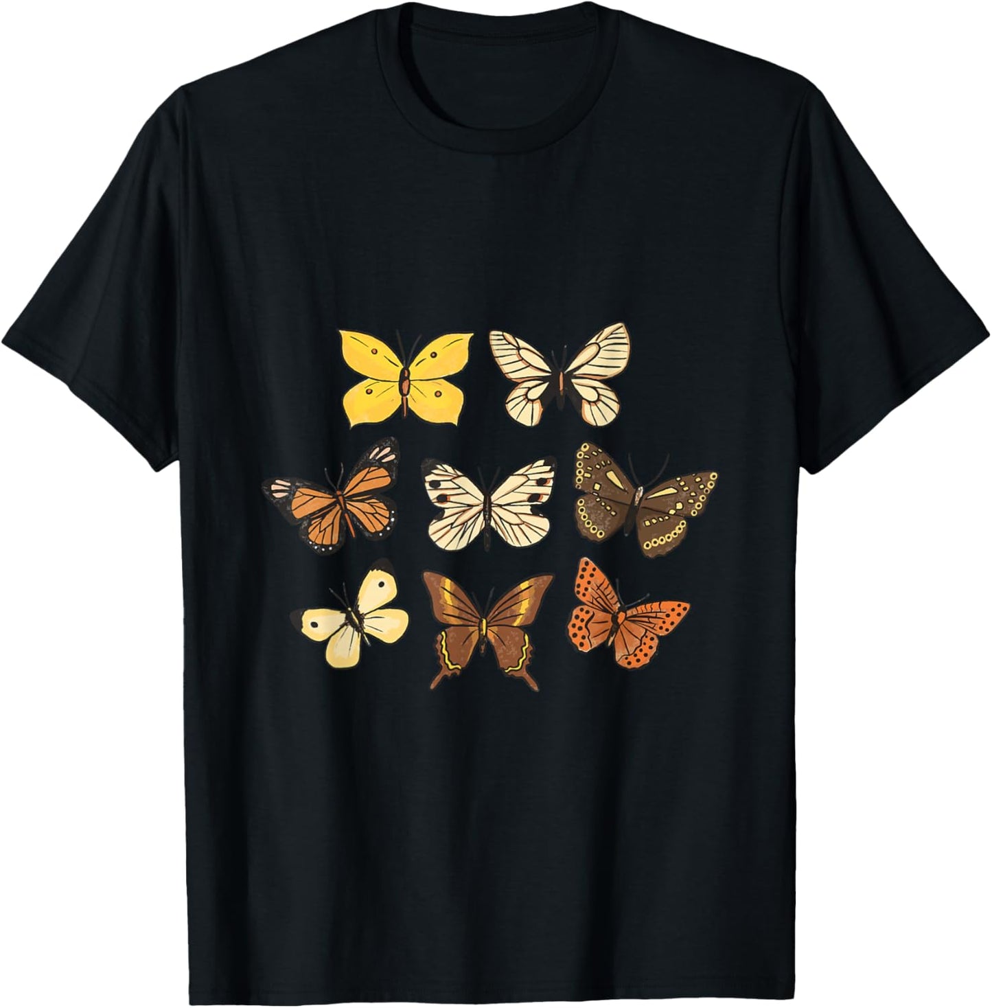 Vintage Butterflies print Butterfly Collection entomology T-Shirt - T-Shirt | Black