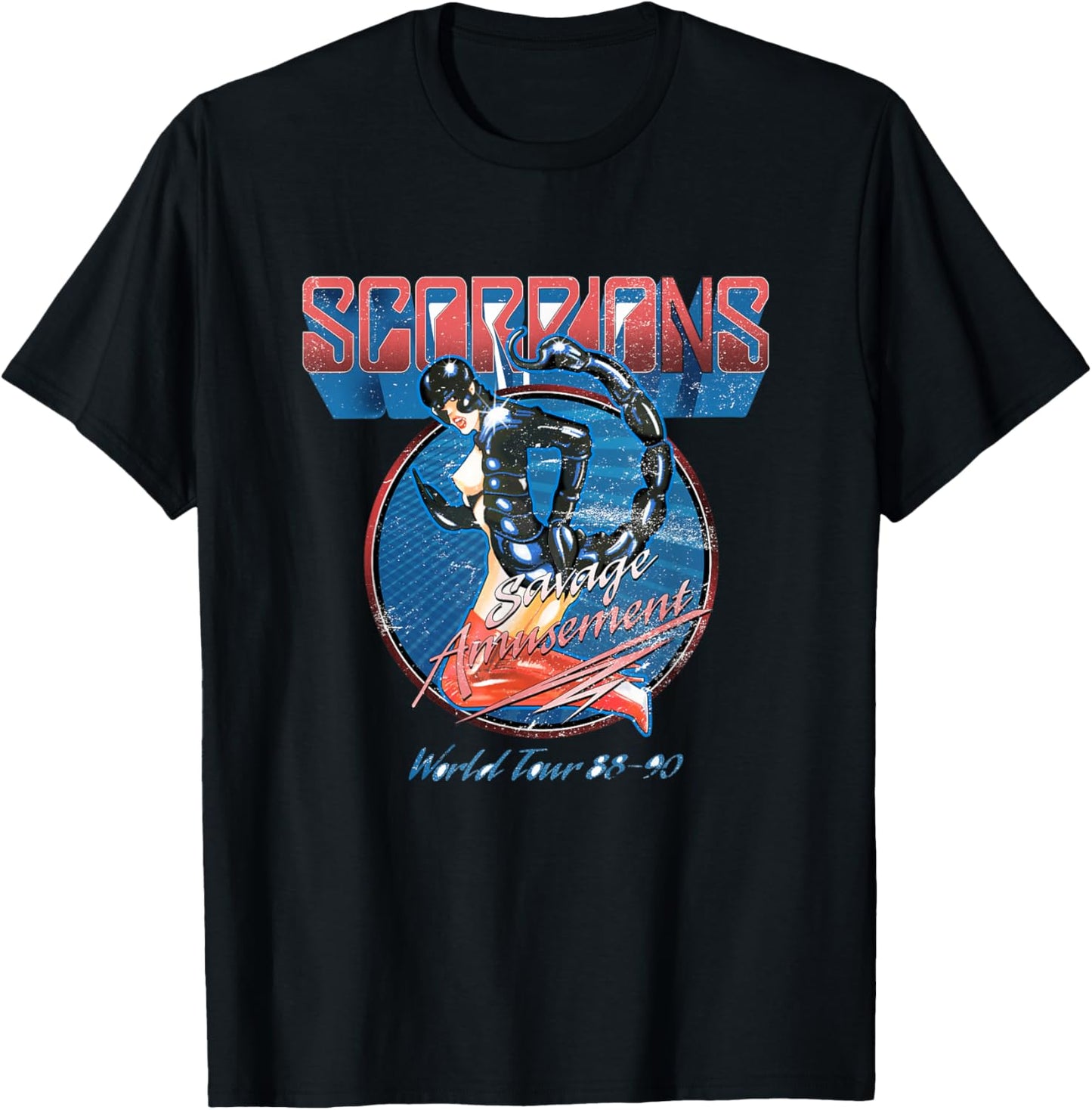 Official Scorpions Savage Amusement World Tour T-Shirt - T-Shirt | Black