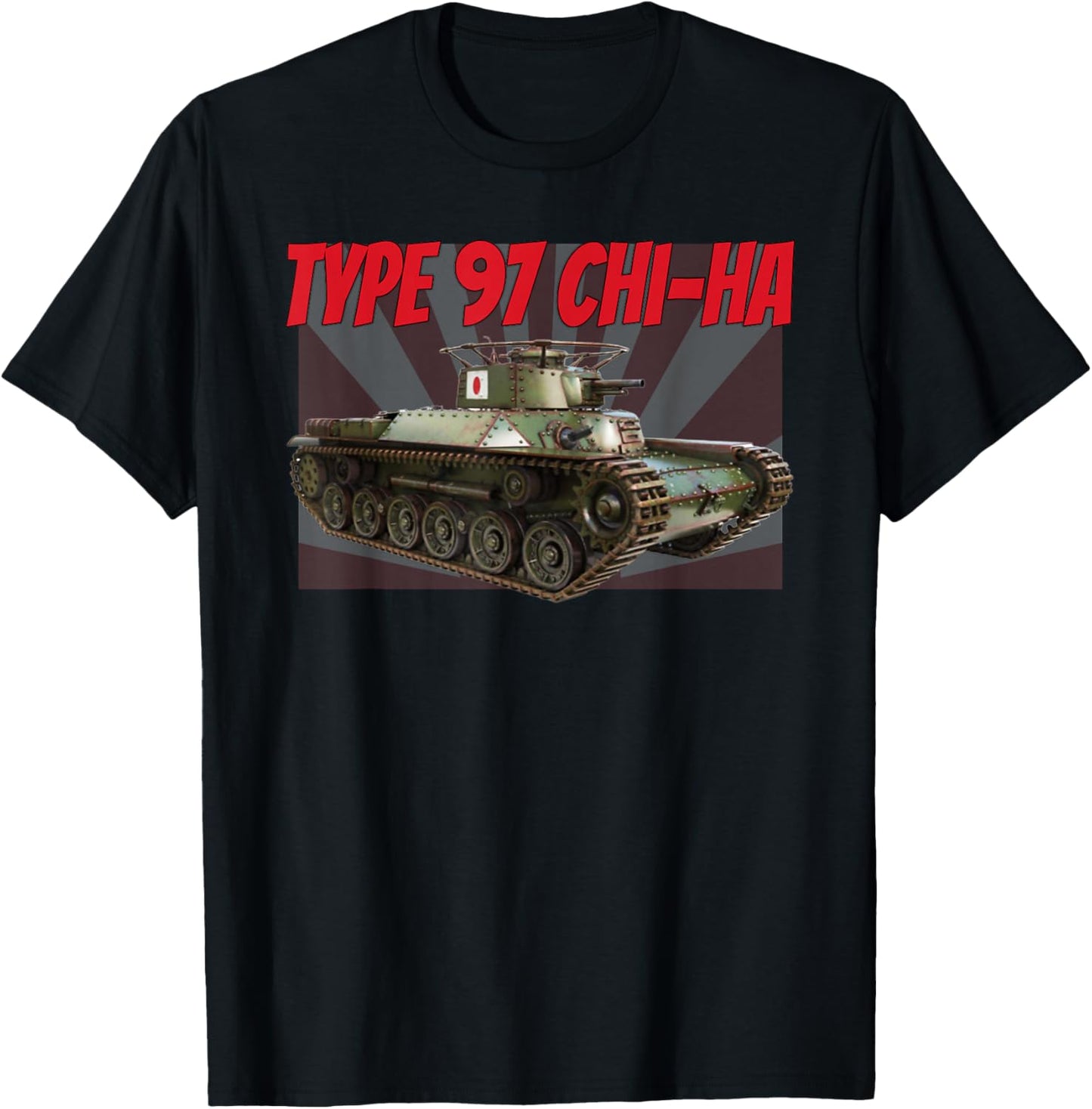 WW2 Japanese Chi Ha Type 97 Medium Tank for Boys Dad Grandpa T-Shirt - T-Shirt | Black