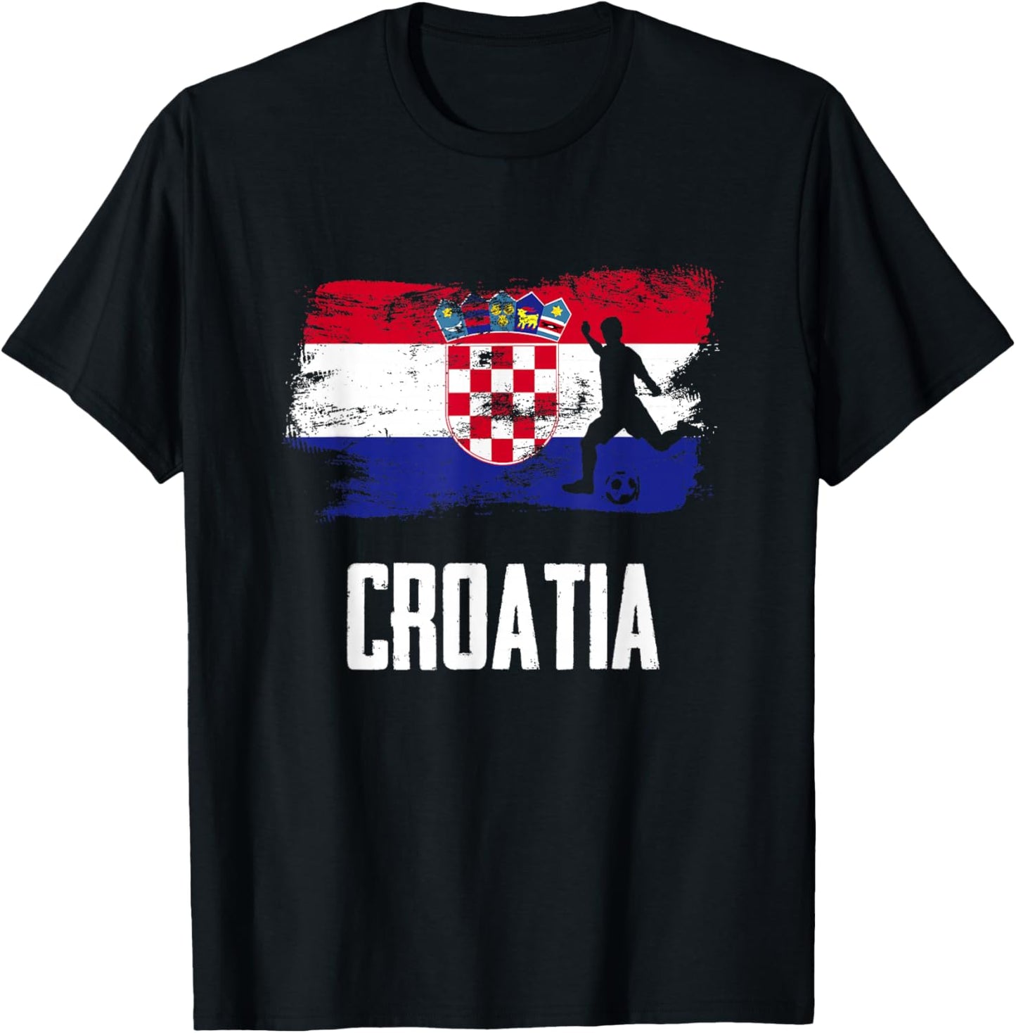 Croatia Flag Jersey Croatian Soccer Team Croatian T-Shirt - T-Shirt | Black