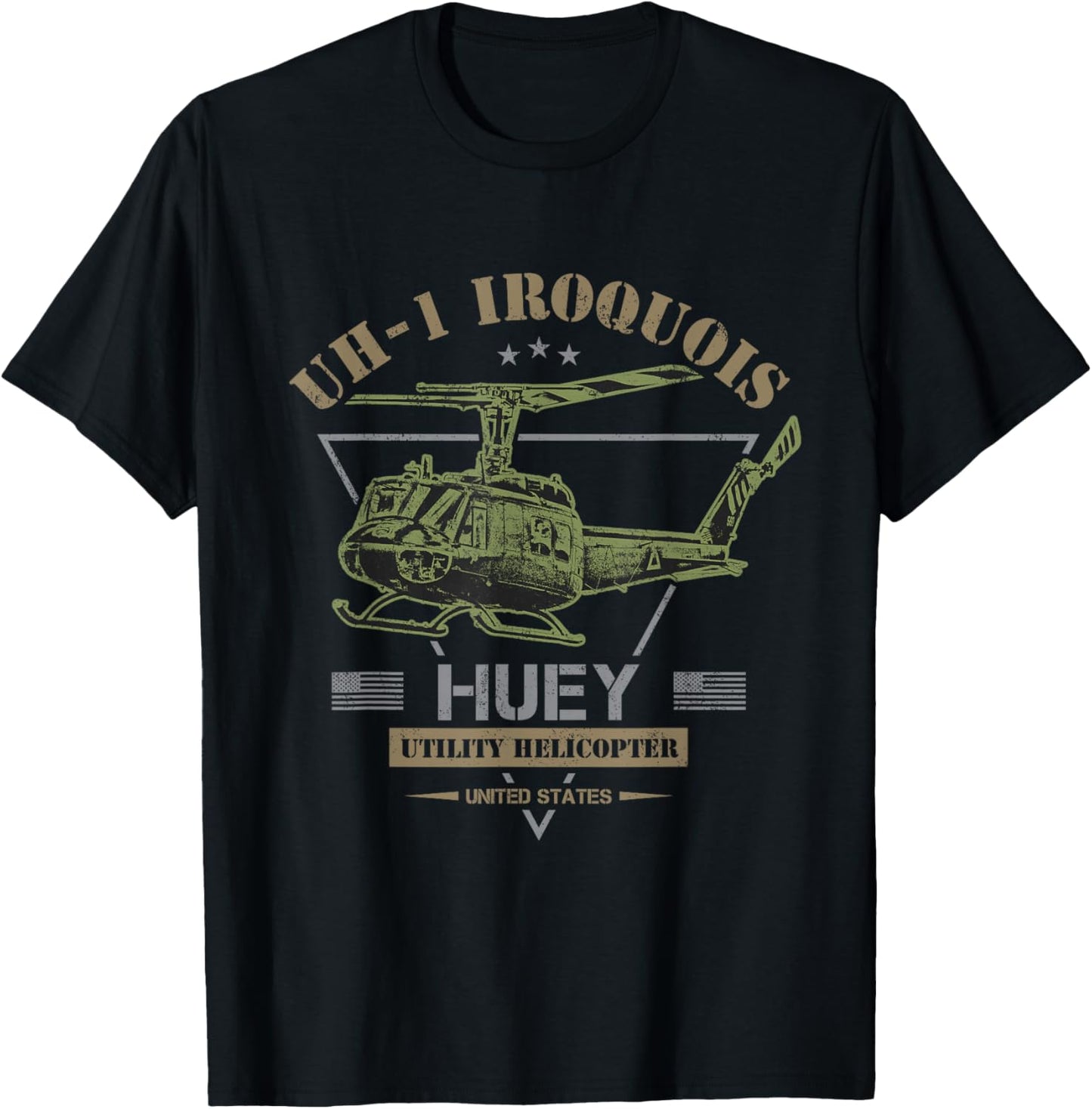 UH-1 Iroquois "Huey" Helicopter T-Shirt - T-Shirt | Black