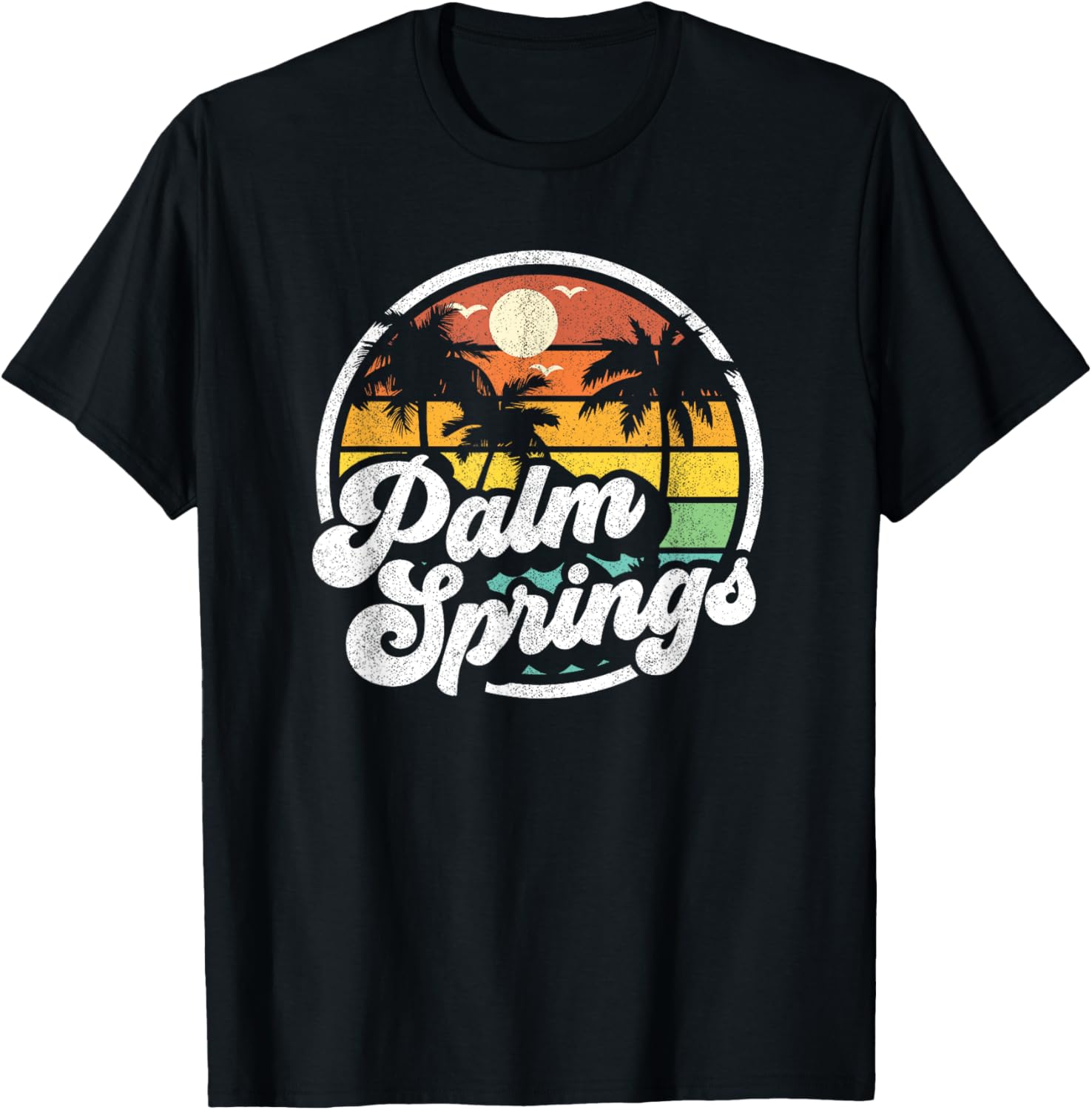 Palm Springs California Beach Retro Vintage Vacation Gift Women Girls Kids T-Shirt - T-Shirt | Black