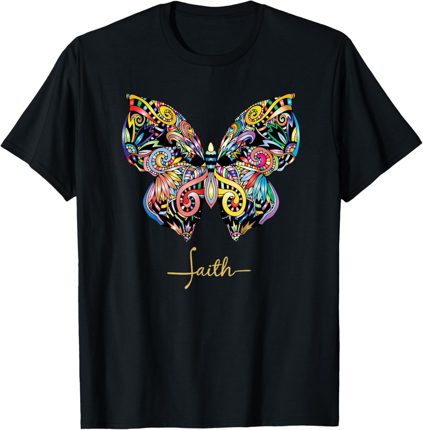 Christian T Faith bible butterfly women's T-Shirt - T-Shirt | Black