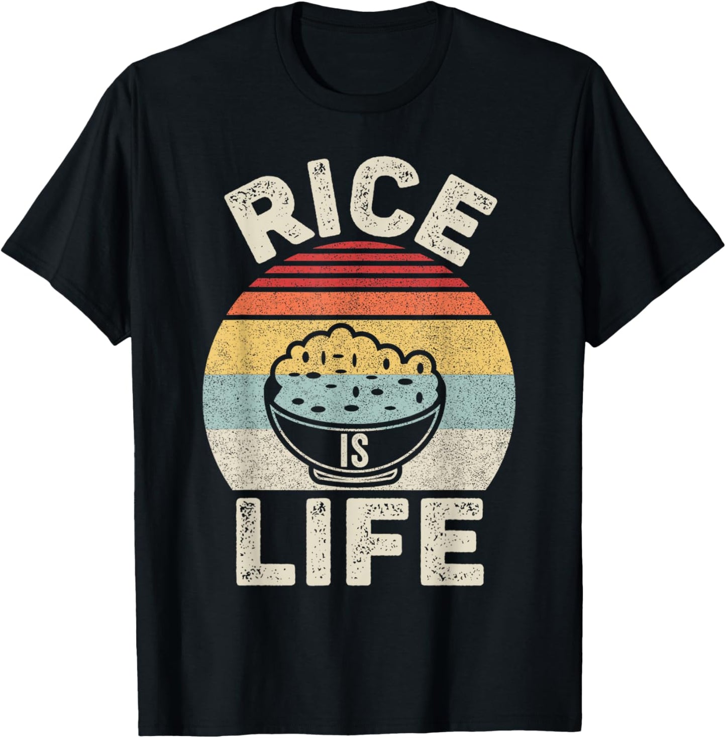 Vintage Retro Rice Is Life Filipino T-Shirt - T-Shirt | Black
