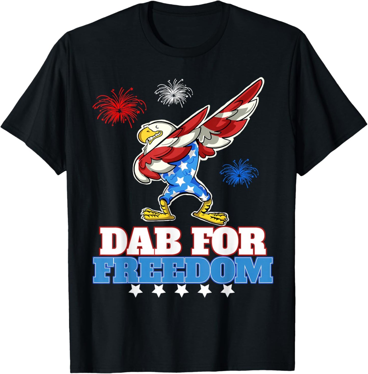 Dab for Freedom funny USA Patriotic Dabbing Eagle T-Shirt - T-Shirt | Black