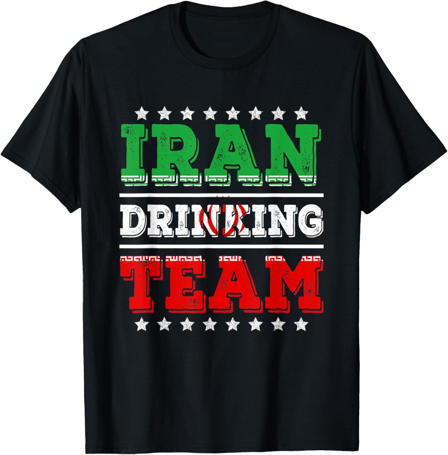 Iran Drinking Team Iranian Flag Funny Drinking T-Shirt - T-Shirt | Black
