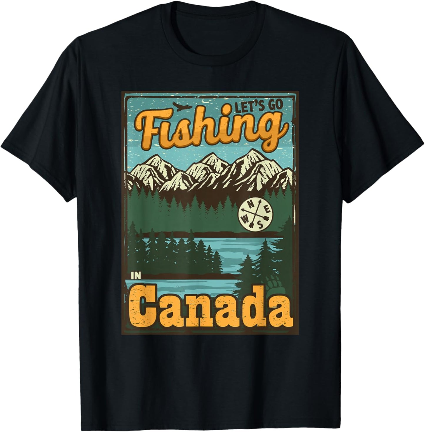 Let's go Fishing in Canada - Canada Fishing T-Shirt - T-Shirt | Black