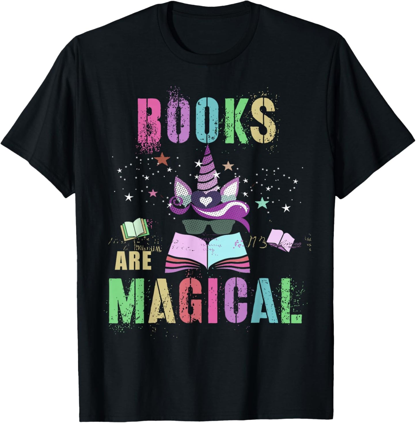 Funny BOOKS ARE MAGICAL I'm Unicorn School Library Squad Mom T-Shirt - T-Shirt | Black