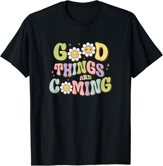 Good things are coming pastel retro T-Shirt - T-Shirt | Black