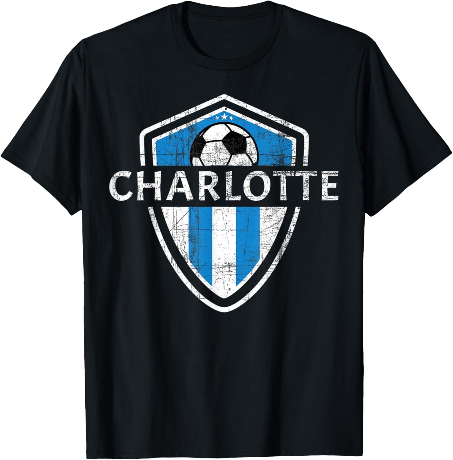 Charlotte 704 Jersey - Fan Badge Distressed T-Shirt - T-Shirt | Black
