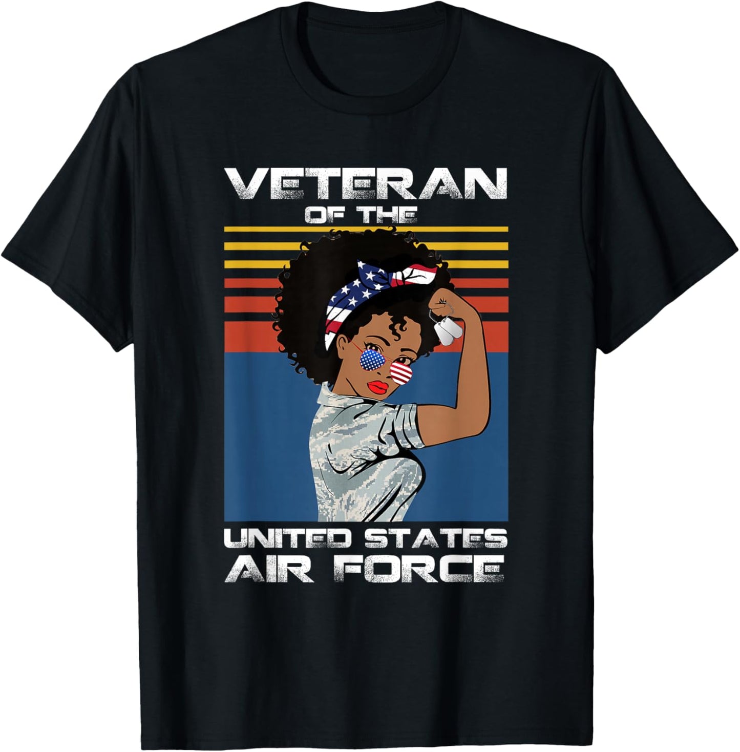 Female Veteran of The United States Air Force, USAF Veteran T-Shirt - T-Shirt | Black